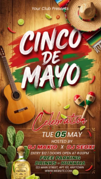Orange Joyful Cinco de Mayo Celebration Instagram Story Video template