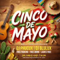 Orange Joyful Cinco de Mayo Celebration Instagram Post Wpis na Instagrama template