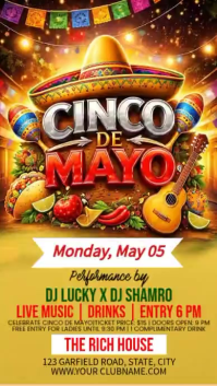 Orange Joyful Cinco de Mayo Celebration Instagram Story Video Instagram-Story template