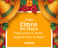 Orange Cinco de Mayo Celebration Medium Rectangle Template