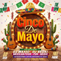 Orange Joyful Cinco de Mayo Celebration Square Video 方形(1:1) template