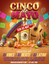 Orange Cinco de Mayo Party Flyer Template