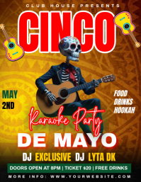 Orange Cinco de Mayo Party Ulotka Template