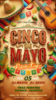 Orange Joyful Cinco de Mayo Party Instagram Story Video template