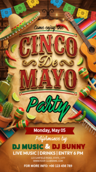 Orange Joyful Cinco de Mayo Party Instagram Story template