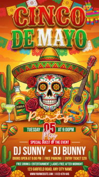 Orange Joyful Cinco de Mayo Party Instagram Story template