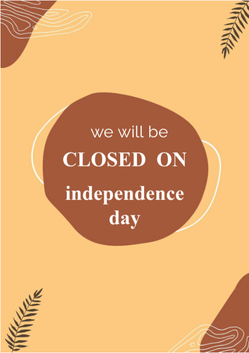 Orange Joyful Closed Day  A4 template