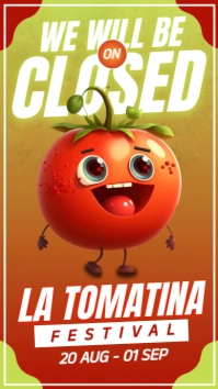 Orange Joyful Closed On La Tomatina Festival Instagram Story template