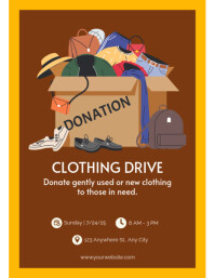Orange Joyful Clothing Drive Flyer (us Letter) template