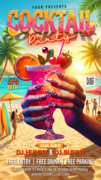 Orange Joyful Cocktail Party Instagram Story template