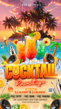 Orange Joyful Cocktail Party Instagram Story template