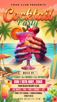 Orange Joyful Cocktail Party Instagram Story template