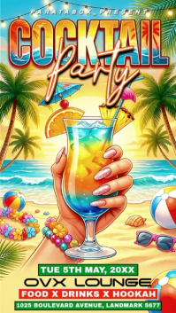 Orange Joyful Cocktail Party Instagram Story Video template