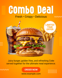 Orange Combo Meal Promotion Instagram Portrait Template