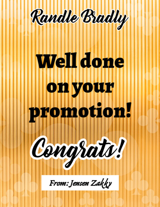 Promo Code Congratulations Orange Joyful Congratulations On Your Promotion Template Flyer (us ...