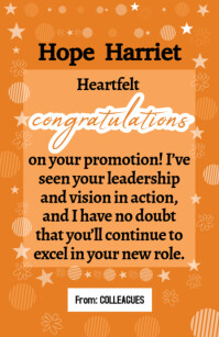 Congratulations Draft Orange Congratulations On Your Promotion Design Tabloid Template ...