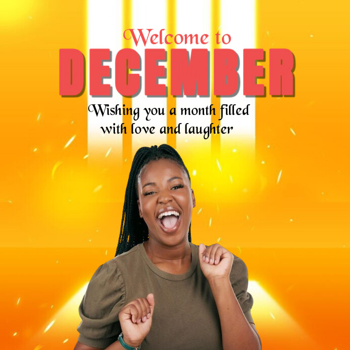 Orange Joyful December  Instagram Post template