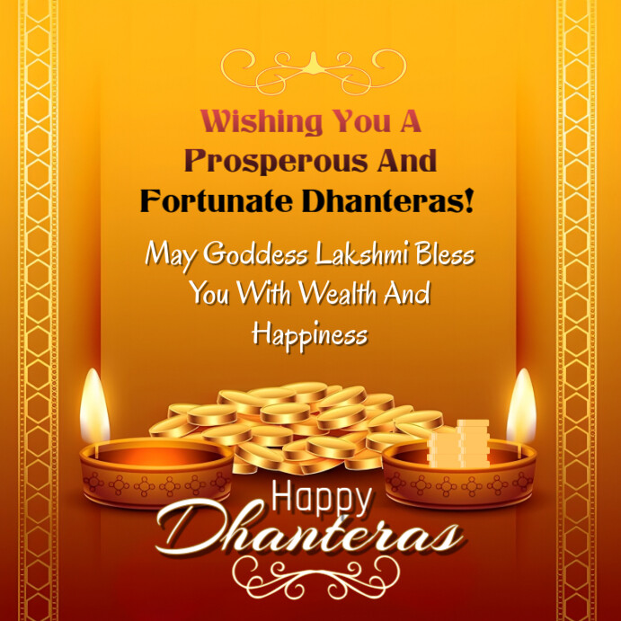 Orange Joyful Dhanteras  Square (1:1) template