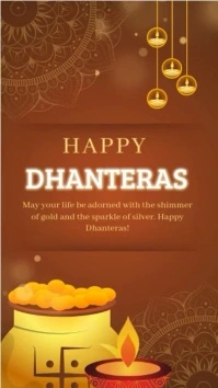 Orange Joyful Dhanteras  Tiktok Video template