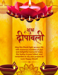 Orange Joyful Diwali  Flyer (us Letter) template