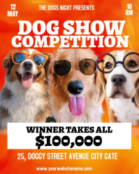 Orange Joyful Dog Show Competition Instagram Portrait Video template