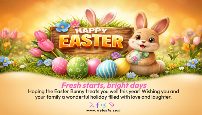 Copy of Orange Joyful Easter Celebration Blog Header | PosterMyWall