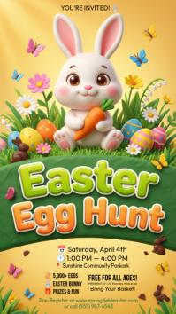 Orange Joyful Easter Egg Hunt Instagram Story template