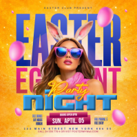 Orange Joyful Easter Party Square template