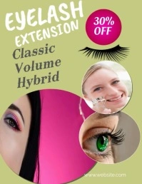 Orange Joyful Eyelash Extension  Flyer (us Le template