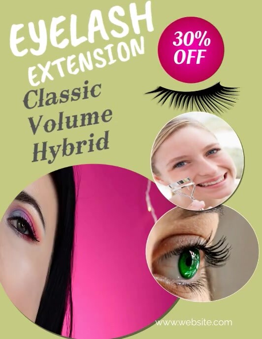 Orange Joyful Eyelash Extension  Flyer (us Le template