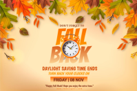 Orange Joyful Fall Back Label Etykieta template