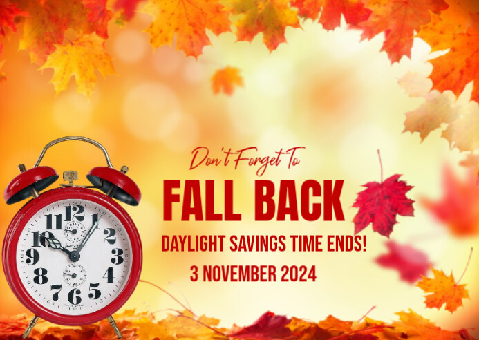 Plantilla de Orange Joyful Fall Back Postcard | PosterMyWall