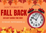 Orange Joyful Fall Back Postcard template