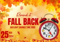 Orange Joyful Fall Back  Postcard template