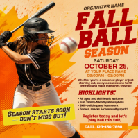 Orange Fall Ball Season Instagram 帖子 Template