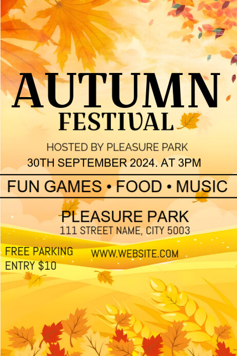 Fun Fall Ad Copy of Orange Joyful Fall Fest Ads Poster | PosterMyWall