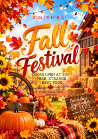 Orange Fall Festival A2 Template
