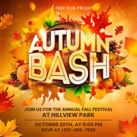 橙色 Fall Festival Vierkant Template