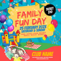 Orange Joyful Family Fun Day Instagram Post template