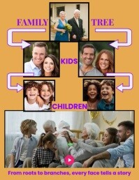Orange Joyful Family Tree Flyer (us Letter) template