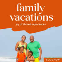 Orange Joyful Family Vacations  Instagram Post template