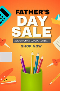 Jingga Orange Joyful Father's Day Sale Gras Graphics Poster Template