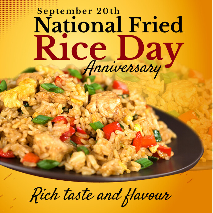 Fried Rice Post Design Orange Joyful Fried Rice Day Instagram Post Template | PosterMyWall