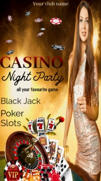 Orange Joyful Golden Royale Casino Digital Display (9:16) template