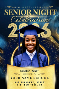 Orange Joyful Graduation Celebration Banner 4' × 6' Video template