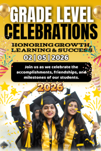 Orange Graduation Celebration Poster Template