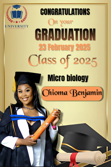 Orange Joyful Graduation Ceremony Flyer  Pinterest Graphic Ihluzo le-Pinterest template