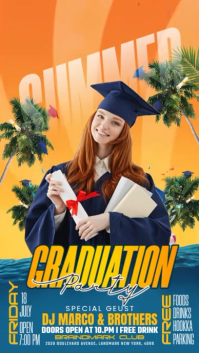 Orange Graduation Party เรื่องราวบน Instagram Template