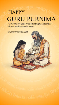 Orange Joyful Guru Purnima Instagram Story template