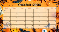 Orange Halloween Calendar Presentación Template